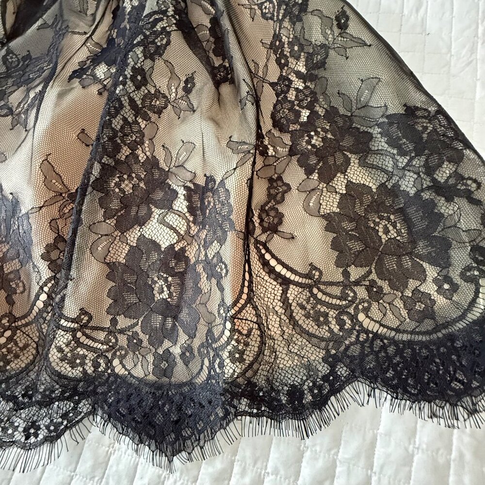 Alyce Paris Womens Black Lace Overlay Skirt With Beaded Waist Size 6, NWOT - Picture 6 of 10